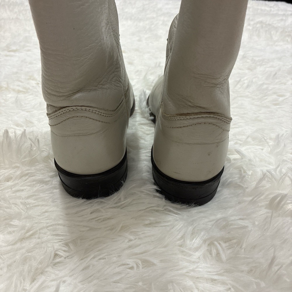 Vintage women's Justin metallic gray leather roper cowboy boots Size 6 - Picture 4 of 7
